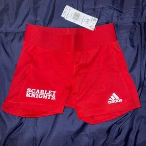 NWT Adidas Women's Red Scarlet Knights spandex shorts
